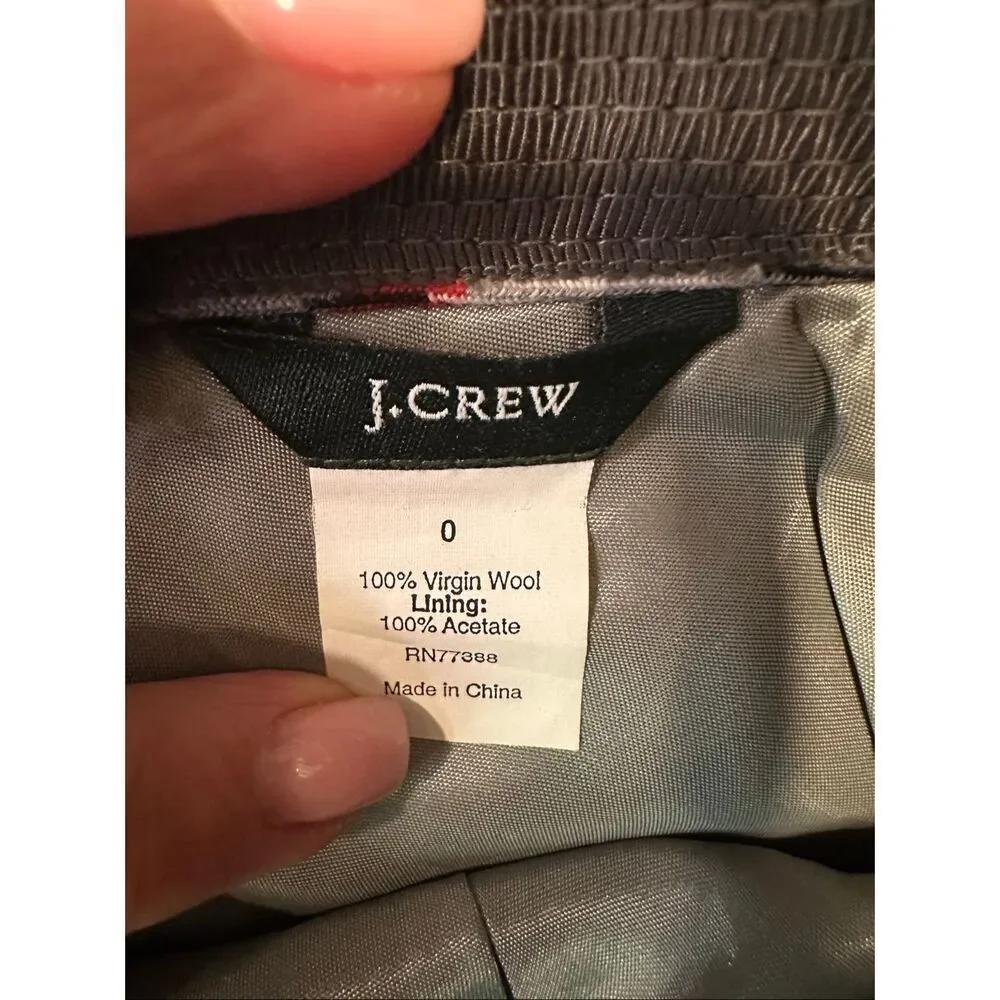 J.Crew Plaid Wool Pencil Skirt Tartan Preppy Academia Lined Size 0